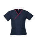 Biz Collection Women’s Contrast Crossover Scrubs Top H10722 - Simply Scrubs Australia