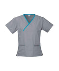 Biz Collection Women’s Contrast Crossover Scrubs Top H10722 - Simply Scrubs Australia