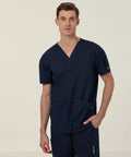 Carl V Neck Scrub Top  CATRFV-BLA - Simply Scrubs Australia