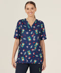 Unisex Christmas Santa Pool Party Scrub Top CATRGK - Allsorts Workwear