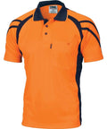 DNC Workwear Work Wear DNC WORKWEAR Cool Breathe Stripe Panel Short Sleeve Polo Shirt 3979