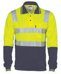 DNC Workwear Work Wear DNC WORKWEAR Cotton Back Hi-Vis Two-Tone Long Sleeve Polo Shirt with CSR Reflective Tape 3818