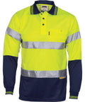DNC Workwear Work Wear Yellow/Navy / XS DNC WORKWEAR Hi-Vis D/N Cool-Breathe Long Sleeve Polo Shirt With 3M 8906 R/Tape 3913
