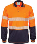 DNC Workwear Work Wear Orange/Navy / XS DNC WORKWEAR Hi-Vis Segment Taped Micromesh Long Sleeve Polo 3513