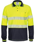 DNC Workwear Work Wear Yellow/Navy / 6XL DNC WORKWEAR Hi-Vis Segment Taped Micromesh Long Sleeve Polo 3513