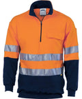 DNC Workwear Work Wear DNC WORKWEAR Hi-Vis Two-Tone 1/2 Zip Cotton Fleecy Windcheater with 3M R/Tape 3925