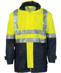 DNC Workwear Work Wear Yellow/Navy / 4XL DNC WORKWEAR Hi-Vis Two Tone Breathable Rain Jacket with 3M Reflective Tape 3867