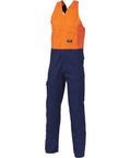 DNC Workwear Work Wear Orange/Navy / 77R DNC WORKWEAR Hi-Vis Two-Tone Cotton Action Back Overall 3853