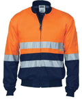 DNC Workwear Work Wear Orange/Navy / XS DNC WORKWEAR Hi-Vis Two-Tone D/N Cotton Bomber Jacket with 3M Reflective Tape 3758