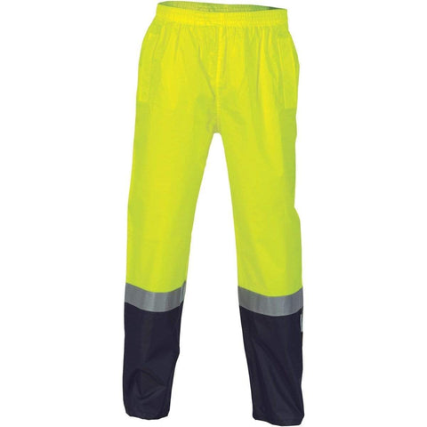 DNC Workwear Work Wear Yellow/Navy / S DNC WORKWEAR Hi-Vis Two Tone Lightweight Rain pants with 3M Reflective Tape 3880