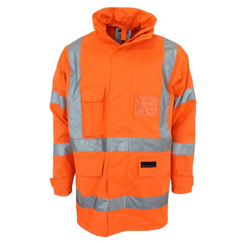 DNC Workwear Work Wear DNC WORKWEAR Hi-Vis "X" Back Rain Jacket Bio-Motion Tape 3996