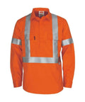 Dnc Workwear Patron Saint Flame Retardant Arc Rated Closed Long Sleeve Front Shirt With "X" Back 3m Fr Reflective Tape - 3408 Metro Workwear.