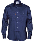 DNC Workwear Work Wear Navy / S DNC WORKWEAR Patron Saint Flame Retardant Long Sleeve Drill Shirt 3402