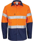 Dnc Workwear Patron Saint Flame Retardant Two-tone Long Sleeve Cotton Shirt With 3m Fr Tape - 3409 Metro Workwear.