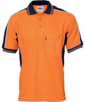 DNC Workwear Work Wear Navy/Orange / XS DNC WORKWEAR Polyester /Cotton Contrast Panel Short Sleeve Polo 3895