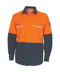 DNC Workwear Work Wear Orange/Navy / XS DNC WORKWEAR Two-Tone Ripstop Cotton Cool Long Sleeve Shirt 3586