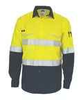 DNC Workwear Work Wear DNC WORKWEAR Two-Tone Ripstop Cotton Long Sleeve Shirt with Reflective CSR Tape 3588
