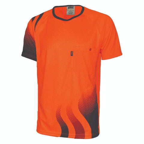 DNC Workwear Work Wear Orange/Navy / 6XL DNC WORKWEAR Wave Hi-Vis Sublimated Tee 3562