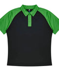 Aussie Pacific Manly Mens Polo 1318  Aussie Pacific BLACK/KAWA GREEN S 