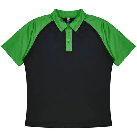 Aussie Pacific Manly Mens Polo 1318  Aussie Pacific BLACK/KAWA GREEN S 