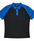 Aussie Pacific Manly Mens Polo 1318  Aussie Pacific BLACK/ELECTRIC ROYAL S 