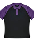 Aussie Pacific Manly Mens Polo 1318  Aussie Pacific BLACK/ELECTRIC PURPLE S 