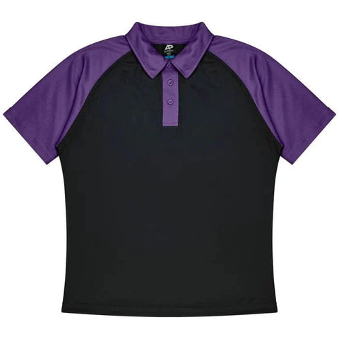 Aussie Pacific Manly Mens Polo 1318  Aussie Pacific BLACK/ELECTRIC PURPLE S 