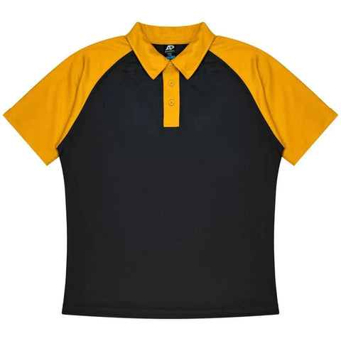 Aussie Pacific Manly Kids Polo Shirt 3318  Aussie Pacific BLACK/GOLD 4 