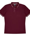 Aussie Pacific Cottesloe Men's Polo Shirt 1319  Aussie Pacific MAROON/WHITE S 