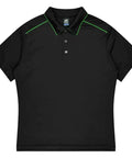 Aussie Pacific Currumbin Men's Polo Shirt 1320  Aussie Pacific BLACK/KAWA GREEN S 