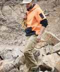 Hard Yakka 2 Tone Hi Vis Fleece Hoodie Y19325 Work Wear Hard Yakka   