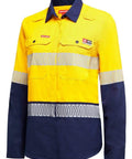 Hard Yakka Work Wear Yellow/Navy / XS Hard Yakka len hi vis men's shirt FR LS 2T T WMNS Y08330