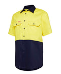 Hard Yakka Short Sleeve Hi Vis Shirt Y04620 Work Wear Hard Yakka Yellow/Navy (YNA) S 