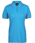 Jb's Wear Casual Wear Aqua/Hot Pink / 8 JB'S Women’s Piping Polo 7LPI