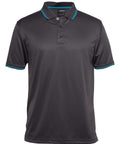 Jb's Wear Casual Wear Charcoal/Aqua / S JB'S Jacquard Contrast Polo 7JCP