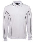 Jb's Wear Casual Wear White/Navy / 12 JB'S Long Sleeve Piping Polo 7PIPL