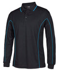 JB'S Wear Casual Wear Black/Aqua / 2XS JB'S podium l/sleeve piping polo 7PIPL