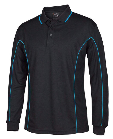 JB'S Wear Casual Wear Black/Aqua / 2XS JB'S podium l/sleeve piping polo 7PIPL