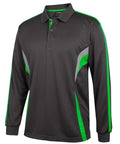 JB'S Wear Casual Wear Gunmetal/Pea Green/Grey / 2XS JB'S podium long sleeve cool polo 7CLP