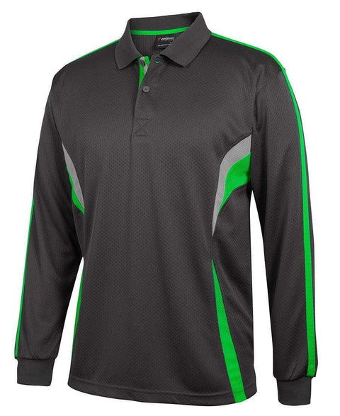 JB'S Wear Casual Wear Gunmetal/Pea Green/Grey / 2XS JB'S podium long sleeve cool polo 7CLP