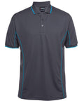 Jb's Wear Casual Wear Charcoal/Aqua / S JB'S Short Sleeve Piping Polo 7PIP