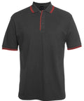 Jb's Wear Casual Wear Gunmetal/Red / S Jb's Wear Contrast Polo 2CP