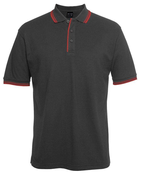 Jb's Wear Casual Wear Gunmetal/Red / S Jb's Wear Contrast Polo 2CP