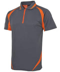 Jb's Wear Casual Wear Grey/Orange / S JB'S Zip Poly Polo 7PZPP