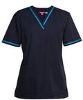 JB'S Women’s Contrast Scrubs Top 4SCT1 Health & Beauty Jb's Wear Navy/Aqua 6 