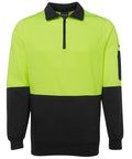 Jb's Wear Work Wear Lime/Black / S JB'S Hi-Vis 1/2 Zip Fleecy Sweatshirt 6HVFH