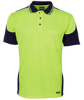 Jb's Wear Work Wear Lime/Navy / S JB'S Hi-Vis Contrast Piping Polo 6HCP4