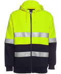 Jb's Wear Work Wear Lime/Navy / S JB'S Hi-Vis Full Zip Fleecy Hoodie 6DNH