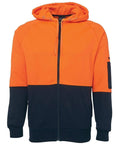 Jb's Wear Work Wear JB'S Hi-Vis Full Zip Fleecy Hoodie 6HVH