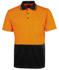 Jb's Wear Work Wear Orange/Black / XS JB'S Hi-Vis Jacquard Non Cuff Polo 6HJNC